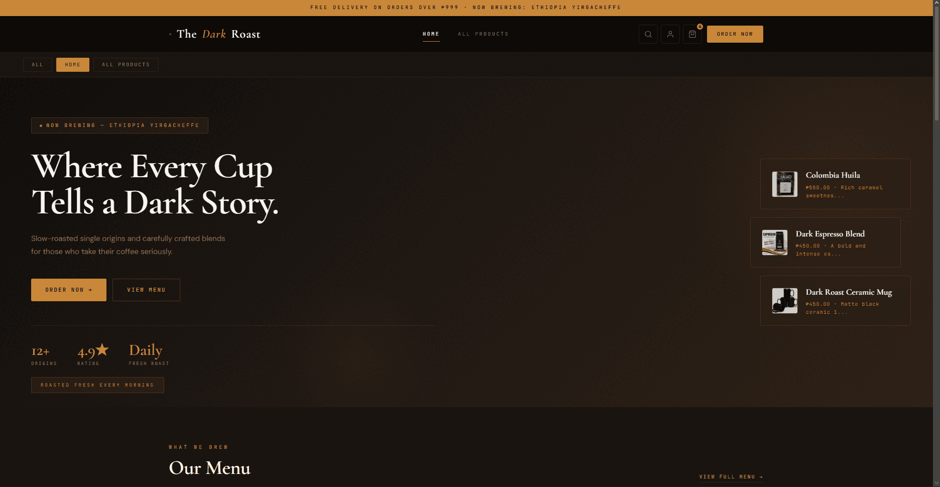 The Dark Roast Theme